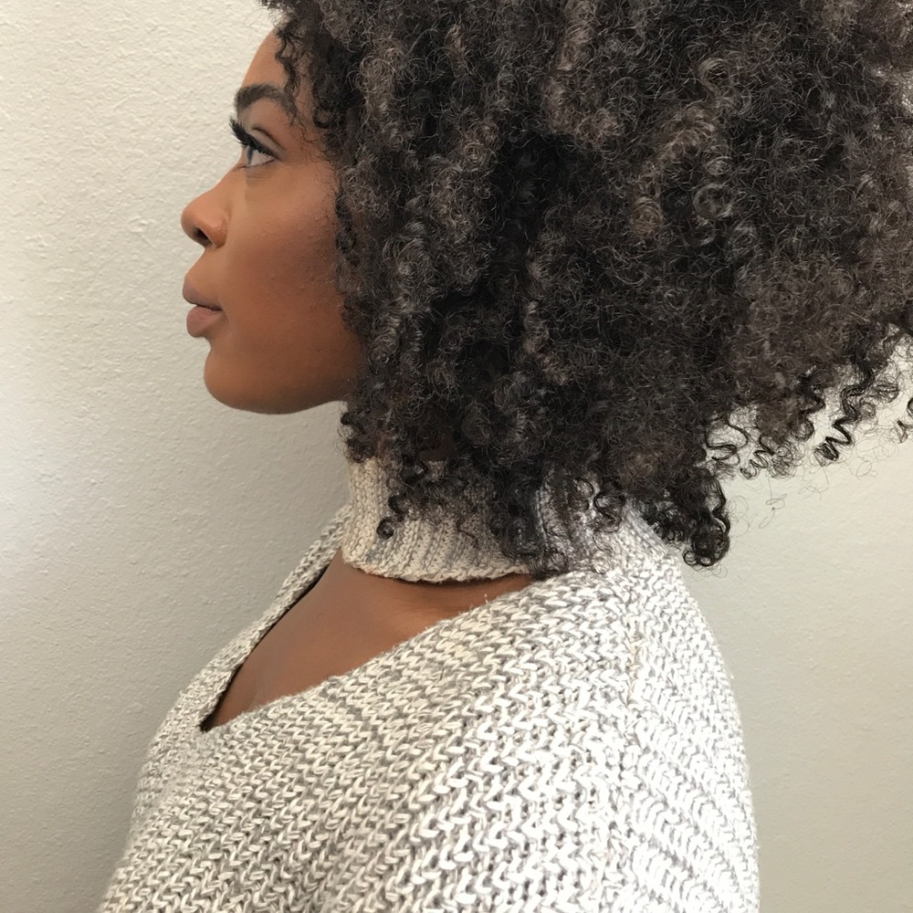 Boohoo high-low  grey waffle sweater